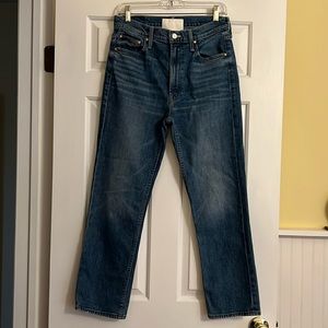 Women’s MOTHER high waisted Rider ankle jeans in Running with Scissors, size 28